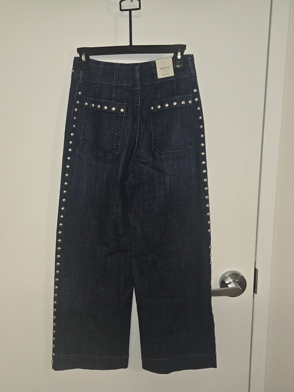 Anthro Maeve Cropped Colette Metal Stud Detailing NWT - Picture 3 of 12